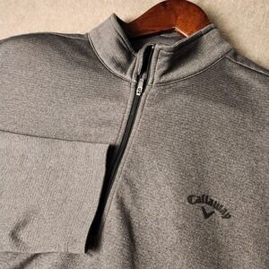 Callaway Golf Quarter Zip Pullover Mens XL Gray Long Sleeve Performance Top